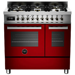 Bertazzoni Professional Series 90cm Dual Fuel Twin Range Cooker Red